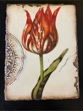 SID DICKENS T-98 SCARLET Tulip Memory Block Tile Wall Art- Retired